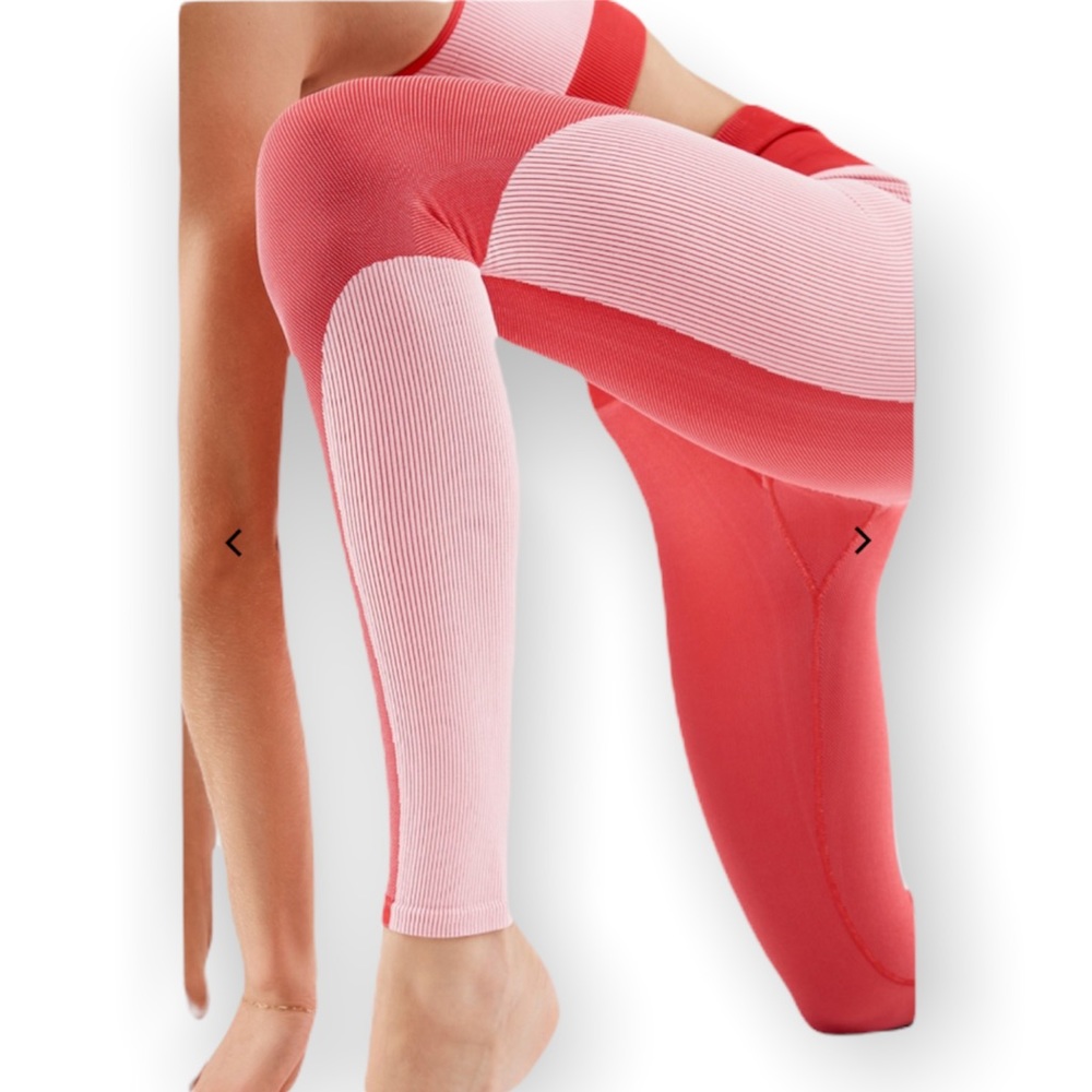 FABLETICS High Waisted Seamless Rib Legging Salsa Red Multicolor Size L - Picture 2 of 8